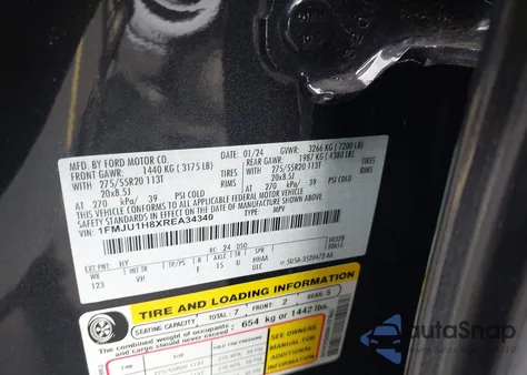 2024 Ford Expedition Xlt z USA, uszkodzony, nr VIN 1FMJU1H8XREA34340